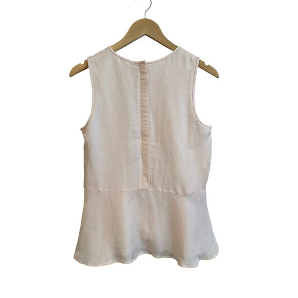 NEW Club Monaco Seymour Linen Blend Peplum Sleeveless Pale Pink Top Size Small - Picture 6 of 9